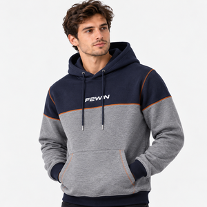 Sudadera con capucha de bloques de color para hombre, informal, de manga larga, con bolsillo canguro - Product Image 6