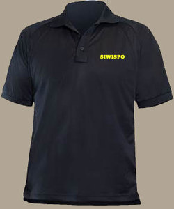 Camiseta Polo Negra de Manga Corta para Guardias, Uniforme de Seguridad Transpirable de Punto, Uniforme de Trabajo para Hombre con Logotipo Personalizado - Product Image 1