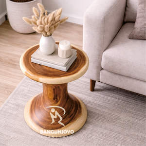 Suar Wood Stool with Durable Minimalist Design for Living Room Bedroom Apartment & Hotel Use - Product Image 2
