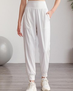 Leggings de yoga taille haute 100 % coton respirant toutes saisons, taille élastique, longueur cheville, décontractés pour femme, écologiques - Product Image 4