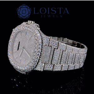 Reloj de Pulsera de Lujo con Diamantes de Imitación, Caja de Acero Inoxidable y Cuarzo, Esfera Acolchada, Brazalete Plateado, Bisel de Cristal, Marcadores Baguette, Unisex, a la Moda - Product Image 2