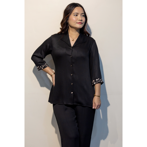 Camisa CLAIRE Negra de Algodón Giza Premium y Elegante para Mujer al Mejor Precio - Product Image 4