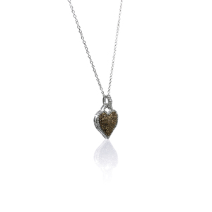 JEWELSPAARK Collar con Colgante de Diamante Natural Blanco y Marrón en Forma de Corazón de 0.98 Cttw para Mujer, Chapado en Rodio, Plata de Ley 925 - Product Image 3
