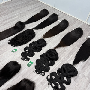 Perruque lace closure frontale perruque de cheveux humains bruts vietnamiens vierges vente en gros HD lace transparente - Product Image 1