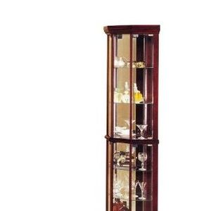 Vetrina Angolare Huxley in Finitura Ciliegio, Elegante Mobile Espositore e Vetrina per Stoviglie - Product Image 4