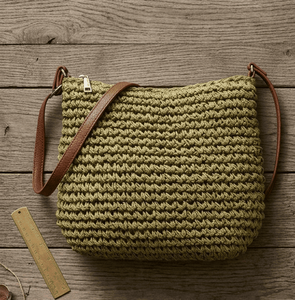 Bolso Bandolera Bohemio de Ganchillo para Mujer, Azul Marino, Correa Única, Cierre de Cremallera, Forro de Algodón, Bolso de Moda para Uso Diario - Product Image 3