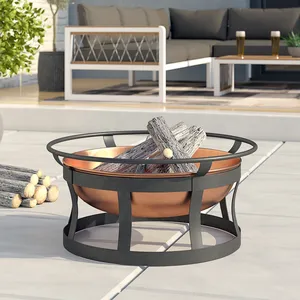 Decorative Handmade Metal Fire Pit With Contemporary Design For Backyard Heating And Resort LandscapingLarge Stainless Steel - Product Image 3