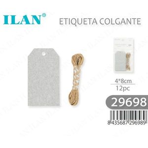 Etiquetas Colgantes Ilan de Papel Kraft de 4x8 cm, Paquete de 12 Unidades para Etiquetado de Prendas - Product Image 3
