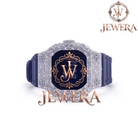 Reloj de Pulsera de Lujo Más Vendido, de Alta Calidad, con Esfera de Cristal, Morado y Blanco, con Diamantes de Imitación y Correa de Caucho