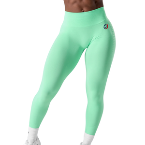 Mint Green Women's Mid Rise Workout Leggings Moisture Wicking Fitness Pants for Yoga Running Gym Exercise Activewear - Product Image 1