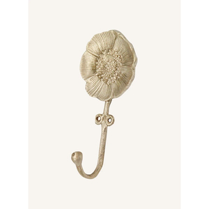 Gold Poppy Flower <b>Wall</b> Hook Metal Floral Shaped Coat Hanger Decorative Single Hook For Entryway Kitchen Bathroom Home Use - Product Image 3