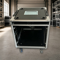 Flight case 12U 19 pouces pour amplificateur avec porte coulissante et roulettes pour équipement audio de tournée OEM ODM