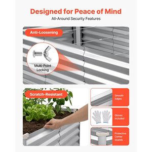 Fioriera Rettangolare Rialzata in Metallo Zincato 8x4x2 piedi, Kit Vaso da Giardino Senza Fondo per Esterni - Product Image 6