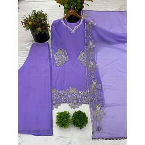 ชุดปักลายสำหรับนักออกแบบเสื้อท่อนบนและ dupatta ขนาด XL - Product Image 3