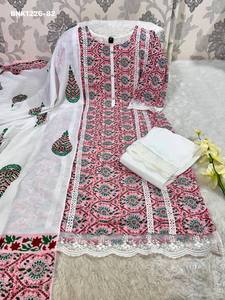 Proveedor de conjuntos de Kurti de muselina y seda de alta calidad con diseño estampado, pantalón y dupatta, de Surat, exportador de moda femenina. - Product Image 6