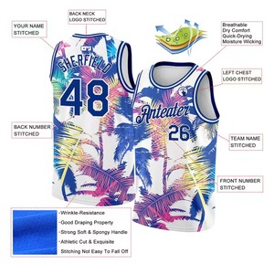 Maillot de basketball unisexe personnalisé sans manches, motif Surf Bear, en maille respirante sublimée, col rond, ensemble de vêtements d'équipe OEM pour adultes - Product Image 5