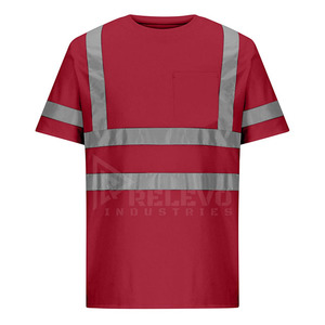 เสื้อทำงานแบบสะท้อนแสง Relevo Hi Visibility สำหรับผู้ชาย ผ้าโพลีเอสเตอร์ ชุดยูนิฟอร์มนิรภัย สไตล์ชุดทำงานก่อสร้าง - Product Image 2