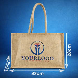Sac fourre-tout en jute laminé indien avec logo personnalisé, poignée d'épaule, qualité supérieure, fermeture éclair sécurisée pour les courses et l'usage quotidien - Product Image 3
