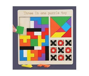 ชุดเกมปริศนาไม้ 3 in 1 แทนแกรม ตัวต่อไม้ ติ๊กแท็กโท ของเล่นเสริมพัฒนาการ ฝึกสมอง สำหรับเด็ก - Product Image 5