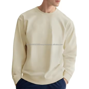 Sweat-shirt vierge grande taille logo personnalisé en gros col rond tissu polaire surdimensionné hommes sweat à capuche - Product Image 1