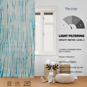 Rideau en coton imprimé tie-dye style bohème, fait main, pour villa, chambre d'hôtes, hôtel, vente en gros Inde - Product Image 6