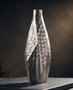 แจกันดอกไม้โลหะสีเงินทันสมัย หรูหรา รูปทรงเหลี่ยม ตกแต่งด้วยลายตอก สำหรับวางบนโต๊ะ ใช้ตกแต่งบ้าน โรงแรม ขายส่ง - Product Image 3