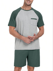 Men's Summer Pajama Set Casual Lightweight Printed Short Sleeve Crew Neck Graphic T-Shirt Shorts Men's Casual Wear Set Sleep set - Product Image 6