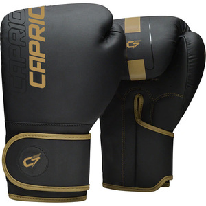 Guantes de Boxeo MMA Negros Ligeros de 10 oz, Cuero PU Transpirable, Cierre Ajustable con Gancho y Bucle, Guantes de Entrenamiento y Sparring Personalizados - Product Image 4