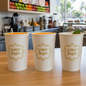 Gobelets en papier jetables personnalisés avec votre logo personnalisable pour les cafés et les restaurants de restauration - Product Image 2