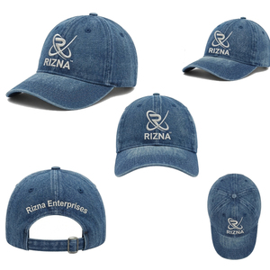 Casquette de baseball unisexe personnalisée OEM RIZNA ENTERPRISES 100 % coton de haute qualité avec logo brodé 3D, 6 panneaux, imprimé, style golf, effet délavé, pour les fêtes - Product Image 6