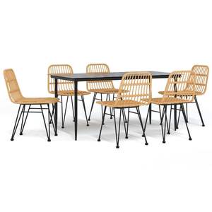 Set da pranzo con Patio in Poly Rattan 7 pezzi elegante collezione di mobili da esterno - Product Image 2
