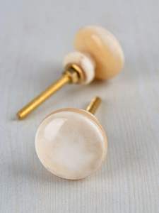 Poignée de tiroir géométrique à facettes en marbre blanc, poignée de meuble minimaliste en laiton pour cuisine, commode, accessoires de maison - Product Image 6