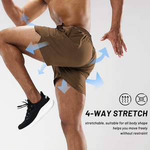 Shorts de sport pour homme à séchage rapide, légers, en coton, style vintage, taille élastique, confortables et à motifs. - Product Image 2
