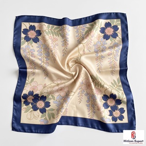 Custom Printed Square <b>Scarf</b> Soft Lightweight <b>Silk</b> Feel Fabric Fashion Accessories Bulk OEM ODM Manufacturing Supplier Wholesale - Product Image 5