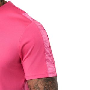 ชุดเสื้อยืดและกางเกงขาสั้นกีฬาโพลีเอสเตอร์สีชมพูสำหรับผู้ชาย แขนสั้น ออกกำลังกาย ระบายอากาศได้ดี น้ำหนักเบา วิ่ง ฟิตเนส ชุดออกกำลังกาย - Product Image 4