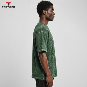 Camiseta Personalizada de Estilo Urbano con Lavado Ácido para Hombre, Ropa Casual Deportiva, Cómoda, de Alta Calidad, 100% Algodón, Secado Rápido y Transpirable - Product Image 3
