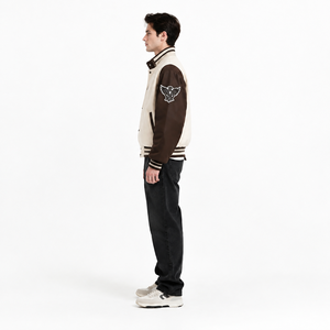 Chaqueta Varsity para Hombre, Mezcla de Lana y Cachemira, Mangas de Cuero PU, Estilo Clásico Letterman, Parche de Chenilla, Personalizable, OEM, Venta al Por Mayor - Product Image 3