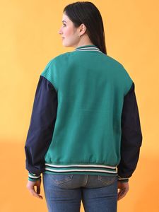 Trendy Women's Custom Varsity Jacket Snap <b>Button</b> Baseball Bomber Letterman Coat College Style Premium Casual Streetwear Fashion - Product Image 3