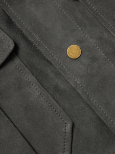 Chemises surdimensionnées pour hommes en tissu suédé vintage, couleur personnalisée, col tissé, imprimé personnalisé, pour le printemps et l'automne - Product Image 4