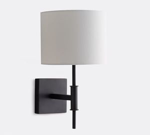 Lampe murale moderne en métal avec abat-jour en tissu, éclairage décoratif d'intérieur pour la maison, l'hôtel, la chambre à coucher - Product Image 2