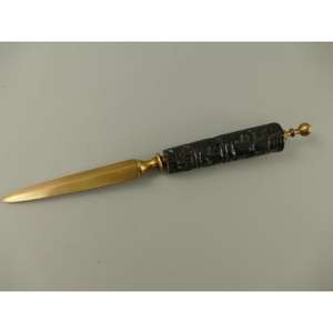 Ouvre-lettre de luxe avec manche en corne, fournitures de bureau, ouvre-lettre antique en laiton, articles cadeaux nautiques, prix abordable - Product Image 1