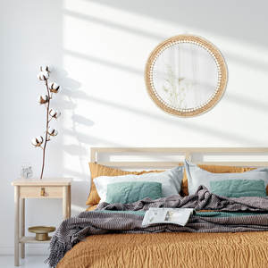 Espejo de pared redondo de ratán - Product Image 6