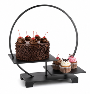 Modern Metal Handmade Round Two Tier Cake <b>Stand</b> Dessert Display Cupcake Pastry Serving Tray for Wedding Birthday Party Buffet - Product Image 1