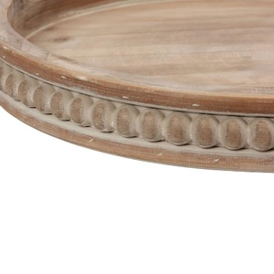 Plateau décoratif rond en bois vieilli marron, design personnalisé, prix bas, pour centre de table de style farmhouse, vente en gros - Product Image 4