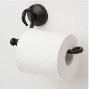 <b>Black</b> Finished Wall Mounted Metal Toilet <b>Paper</b> Holder Minimalist Design Rust Resistant Bathroom Decorative <b>Tissue</b> Holder - Product Image 1