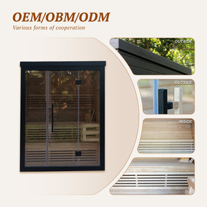 Sauna extérieur Mirror Lake en bois de pruche avec verre trempé de 8 mm et chauffage électrique pour maison de bord de mer, chalet, jardin, spa de bien-être - Product Image 5
