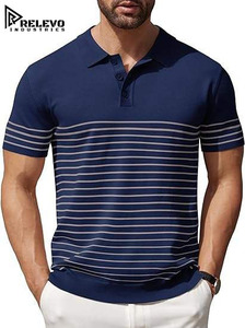 Chemises de golf pour hommes sur mesure en gros, à séchage rapide, respirantes, décontractées, unies, à manches courtes, 100 % coton - Product Image 3
