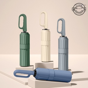 Parapluie entièrement automatique à 16 baleines, double armature, avec boucle à anse inversée, grand format, portable, renforcé, pour homme, double usage, pour publicité - Product Image 3