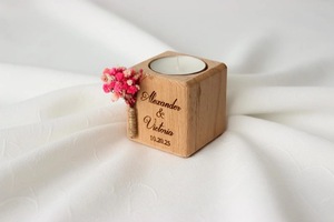 Wood Tea Light Holder <b>Set</b> Round Handmade <b>Candle</b> Holder for Home Decoration - Product Image 1