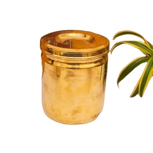 High Quality Brass <b>Jar</b> Golden Polished Finish Leak Proof Dishwasher Safe Eco-Friendly for Premium Home Decor Business Gifts - Product Image 2